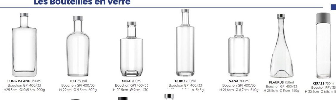 Bouteilles en verre personnalisables
